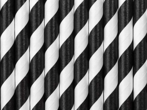 Picture of PAPER STRAWS BLACK 19.5CM